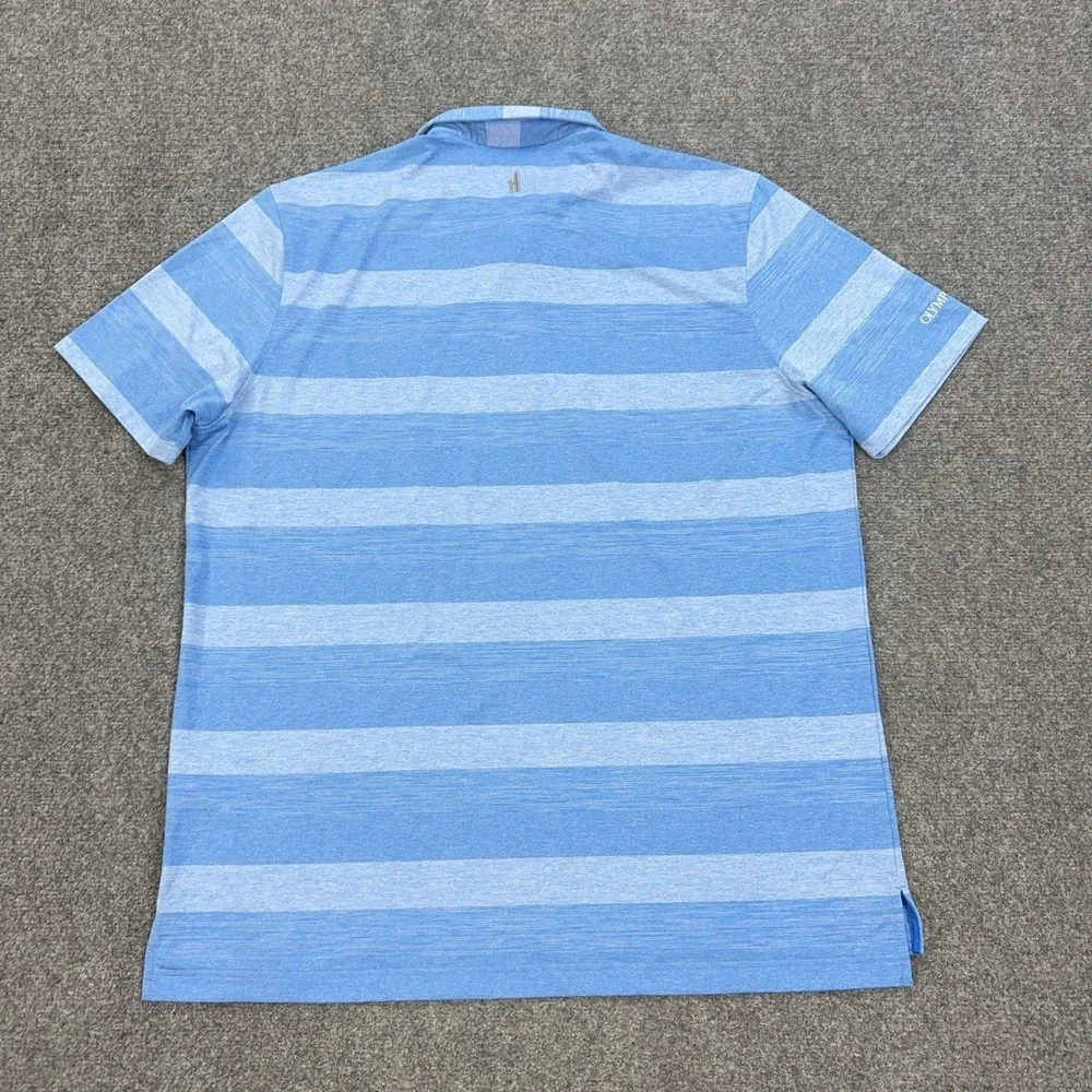 Johnnie-O Polo Shirt Mens XL Blue Striped Polyester Spandex Jersey Casual